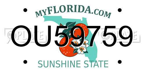 OU59759 Florida License Plate