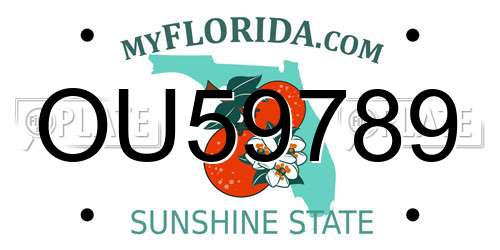 OU59789 Florida License Plate