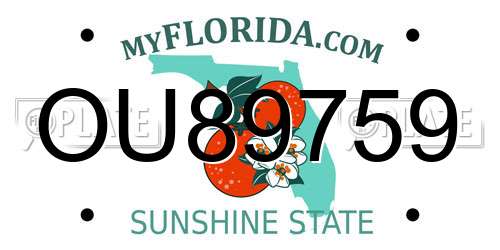 OU89759 Florida License Plate
