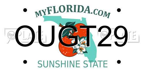 OUGT29 Florida License Plate