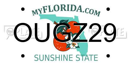 OUGZ29 Florida License Plate