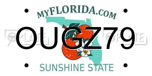 OUGZ79 Florida License Plate
