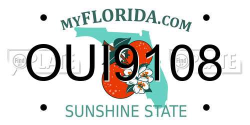OUI9108 Florida License Plate