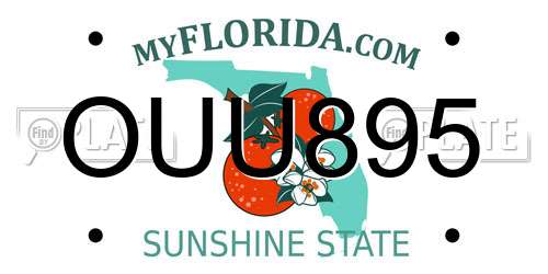 OUU895 Florida License Plate