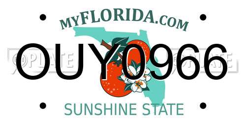 OUY0966 Florida License Plate