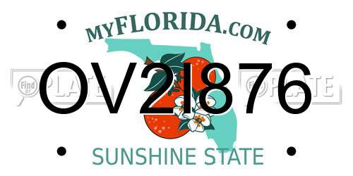 OV2I876 Florida License Plate