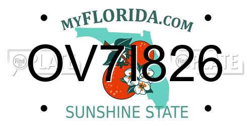 OV7I826 Florida License Plate