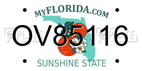 OV85116 Florida License Plate
