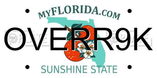 OVERR9K Florida License Plate