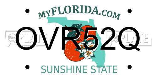 OVR52Q Florida License Plate