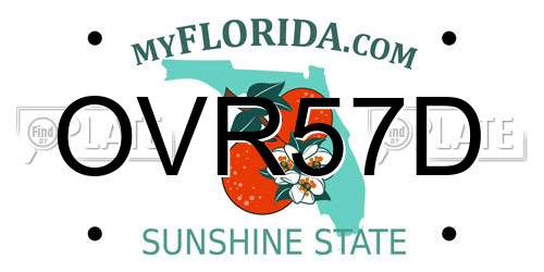 OVR57D Florida License Plate