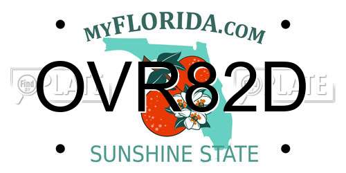 OVR82D Florida License Plate