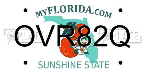 OVR82Q Florida License Plate