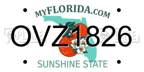 OVZ1826 Florida License Plate