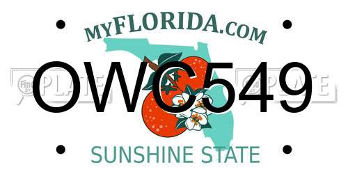 OWC549 Florida License Plate
