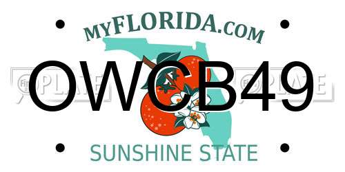 OWCB49 Florida License Plate