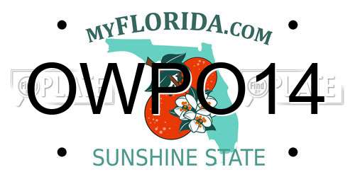 OWPO14 Florida License Plate