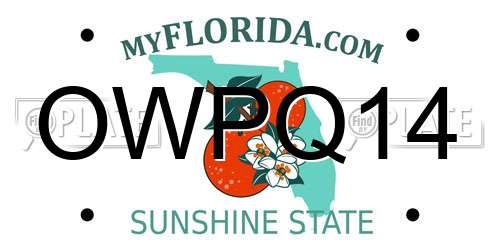 OWPQ14 Florida License Plate