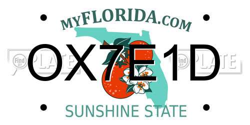 OX7E1D Florida License Plate