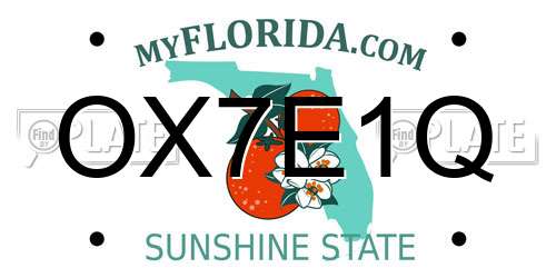 OX7E1Q Florida License Plate