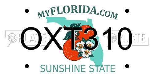 OXT310 Florida License Plate