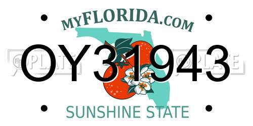 OY31943 Florida License Plate