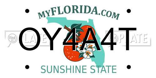 OY4A4T Florida License Plate