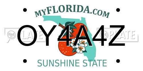 OY4A4Z Florida License Plate
