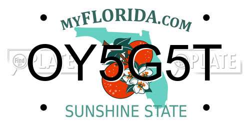 OY5G5T Florida License Plate