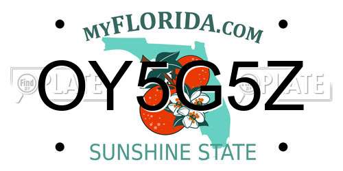 OY5G5Z Florida License Plate