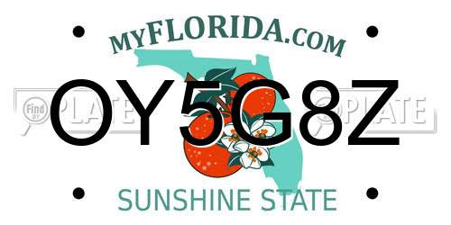 OY5G8Z Florida License Plate