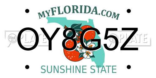 OY8G5Z Florida License Plate