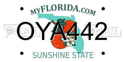 OYA442 Florida License Plate