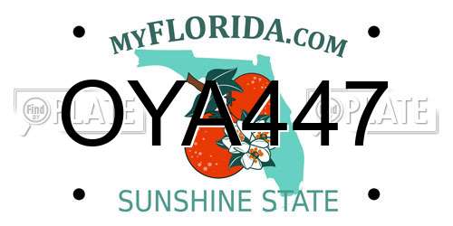 OYA447 Florida License Plate
