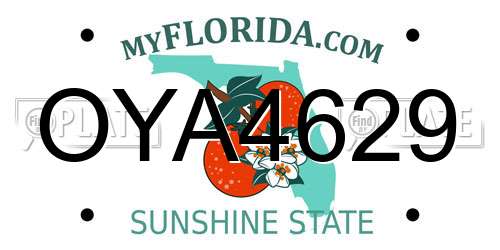 OYA4629 Florida License Plate