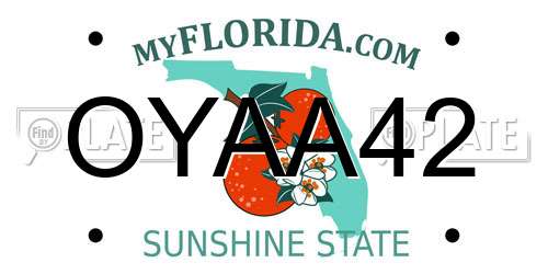 OYAA42 Florida License Plate