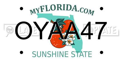 OYAA47 Florida License Plate