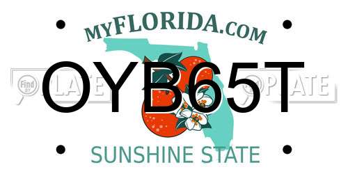 OYB65T Florida License Plate