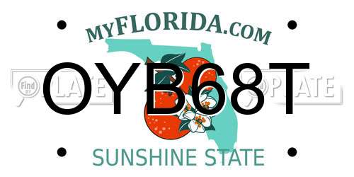 OYB68T Florida License Plate