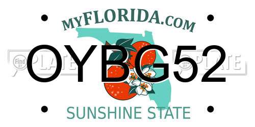OYBG52 Florida License Plate