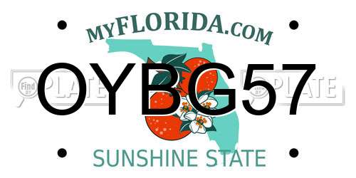 OYBG57 Florida License Plate