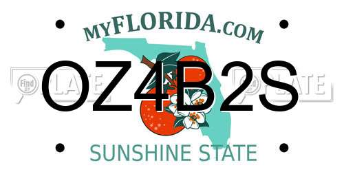 OZ4B2S Florida License Plate