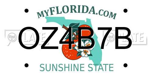OZ4B7B Florida License Plate