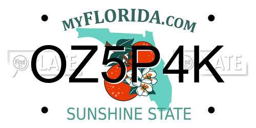 OZ5P4K Florida License Plate