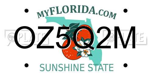 OZ5Q2M Florida License Plate