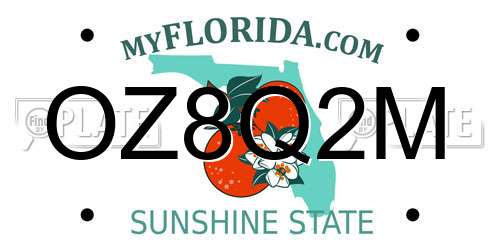 OZ8Q2M Florida License Plate