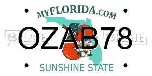 OZAB78 Florida License Plate