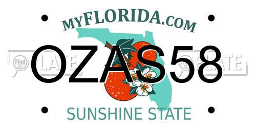 OZAS58 Florida License Plate