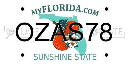 OZAS78 Florida License Plate