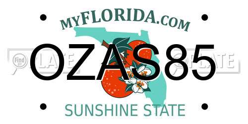 OZAS85 Florida License Plate